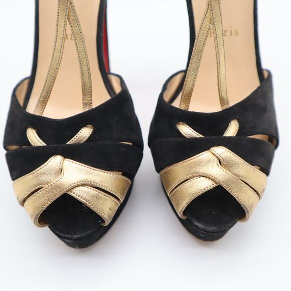 Christian Louboutin Glennalta Suede T-Strap Platform Pump Size 39 - Picture 8 of 10